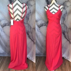 TOBI coral strappy maxi dress sz L